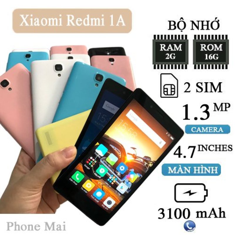 Điện thoại Xiaomi Redmi 1S 2sim ram 2g rom 16g có nguyên zin, đẹp, giá rẻ.. chơi game liên quân freefire mượt