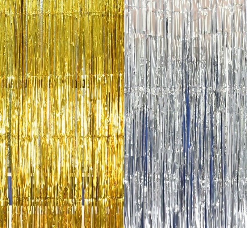 combo 1 rèm / 2 Rèm tua rua trang trí - rèm kim tuyến 1m x 2m