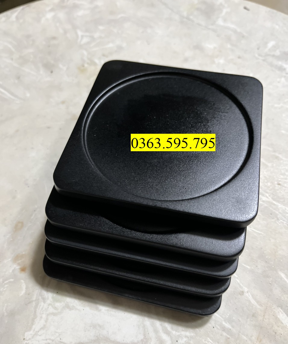 Lót ly gỗ sơn đen Lót ly màu đen ( Bộ 5 cái)