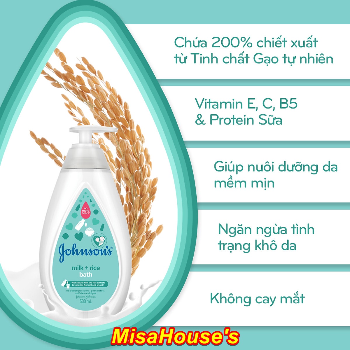 [Mua 1 được 2 ] Sữa tắm Johnson's chứa sữa và gạo 500ml