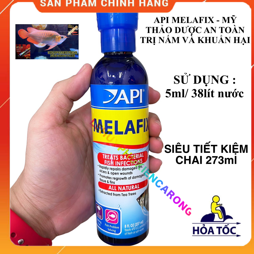 "Hoàn tiền đến 10%" MELAFIX Dung Dịch Chữa Nấm Và Khuẩn Hại Cho Cá Cảnh Chai 118ml, 237ml, 473ml Chính Hãng API MỸ