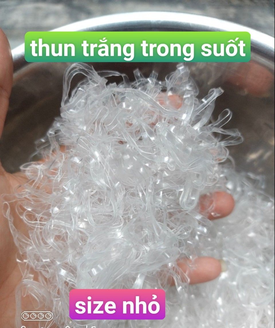 [HCM] TÚI 50 gr thun cột tóc trắng trong size NHỎ vÀ TRUNG
