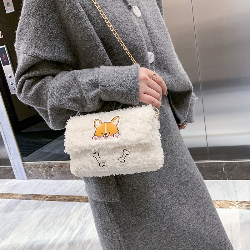 Túi Tự Đan Len Mác Gấu Chó, Set Phụ Kiện Túi Handmade Mác Corgi Siêu Dễ Thương Làm Quà Tặng Bạn Gái - EB72