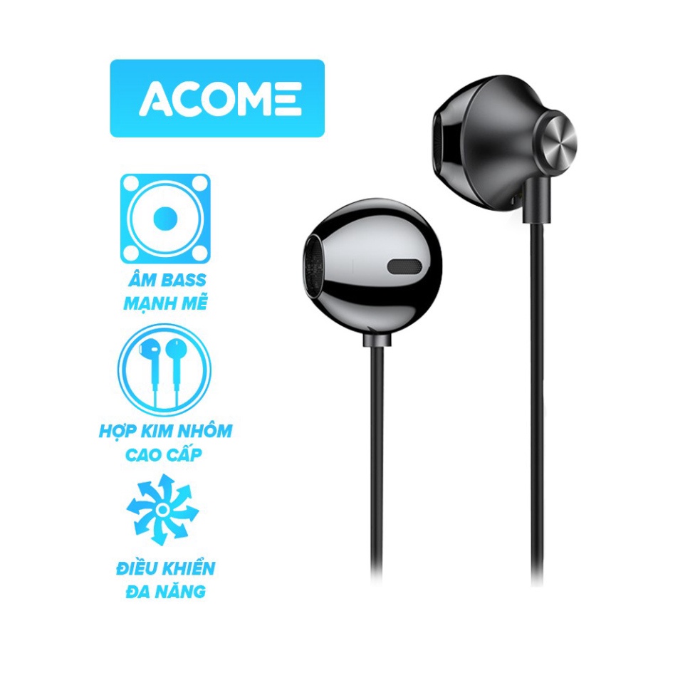 Tai nghe nhét tai acome aw05 tiếng động hd cổng kết nối 3.5mm, âm bass mạnh mẽ, chất liệu hợp kim nhôm cao cấp