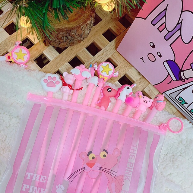Combo 10 bút cute kèm túi zip ( cây viết nhiều mẫu)