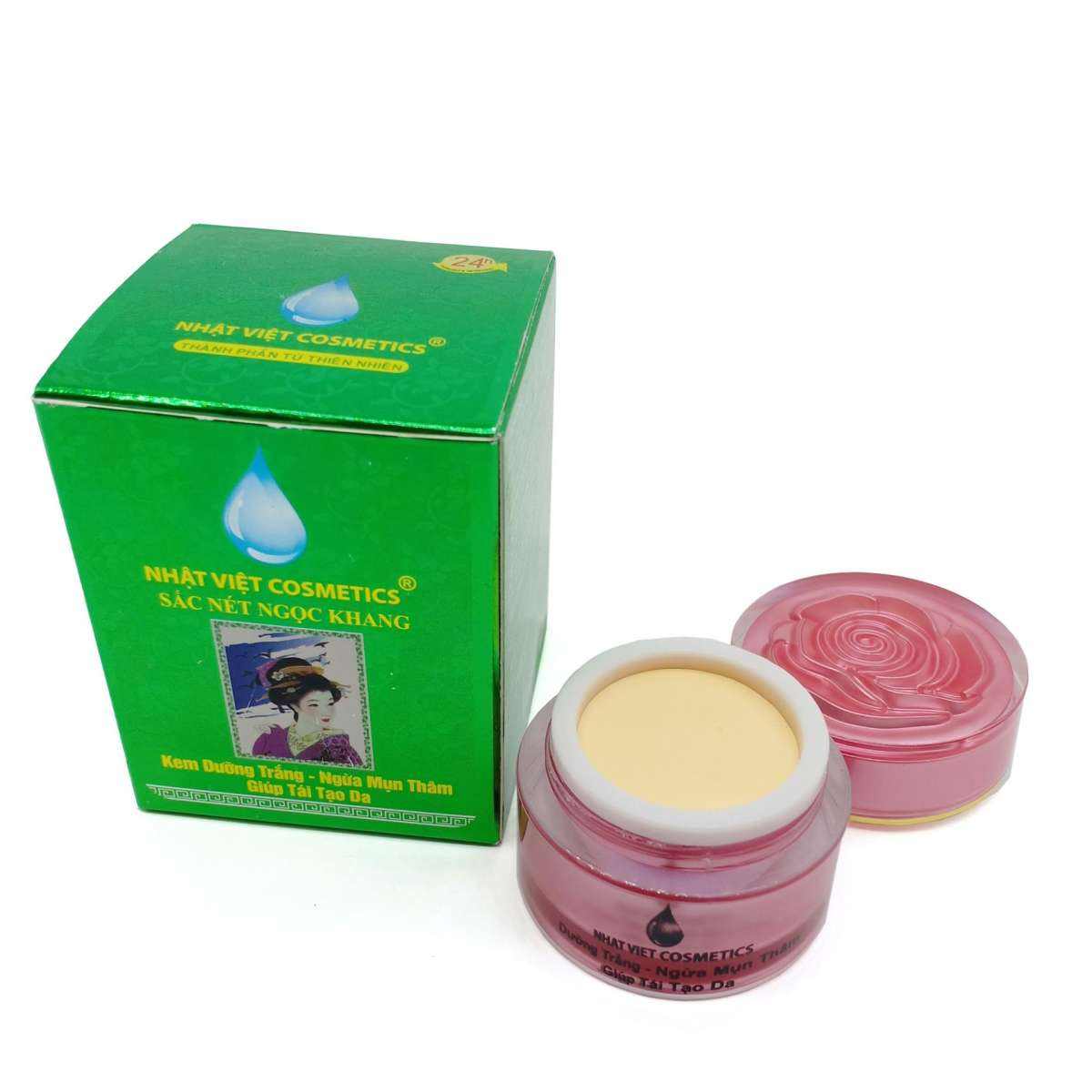 [HCM]Kem dưỡng trắng - Ngừa mụn thâm - Giúp tái tạo da Sắc Nét Ngọc Khang 10g (Xanh)