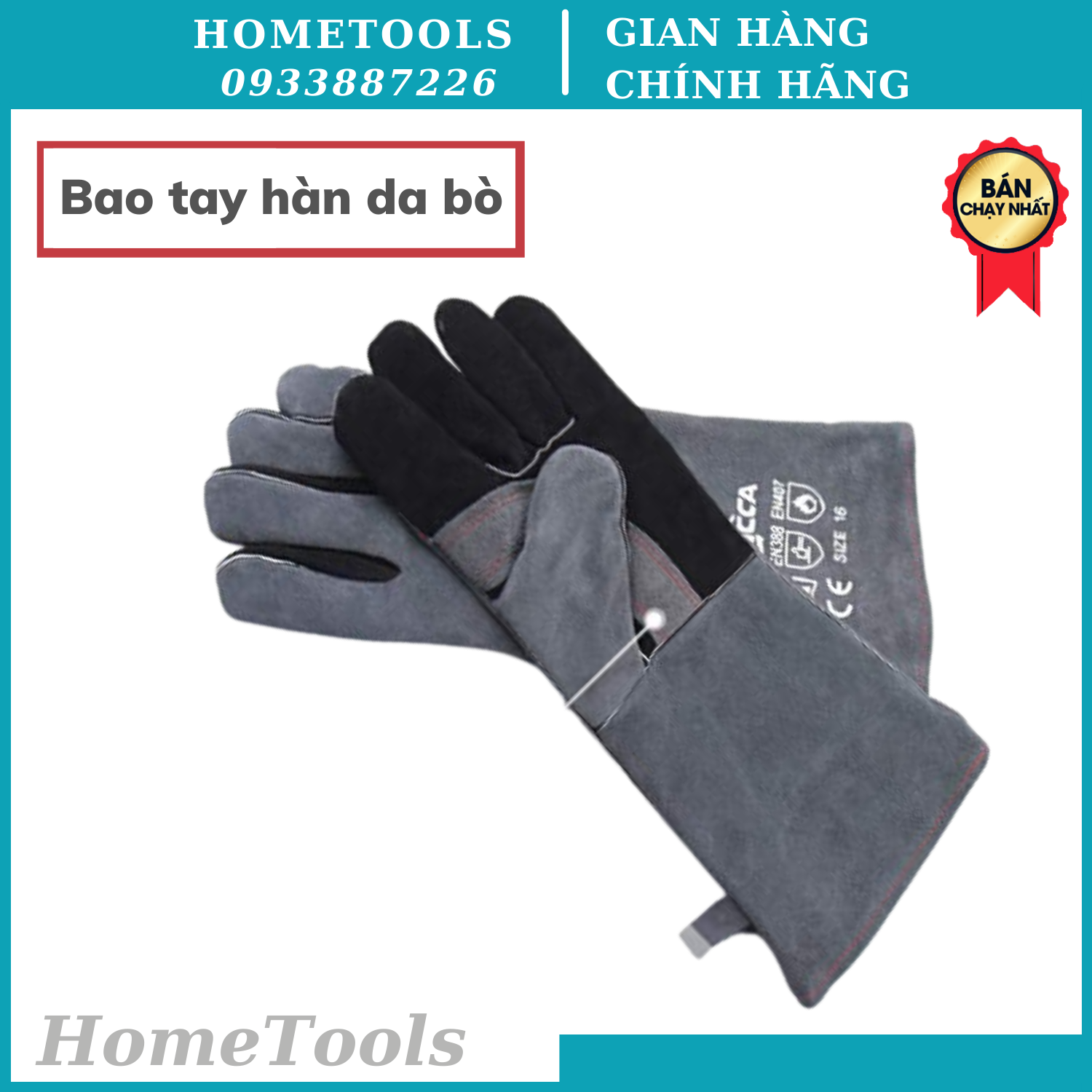 Găng tay hàn da bò chống nóng chống cháy cho thợ hàn