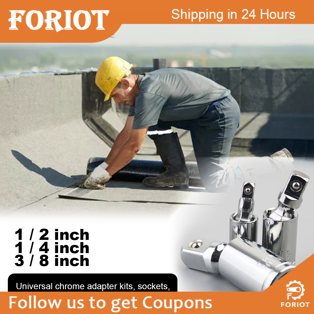 Foriot 1/4" 3/8" 1/2" Universal Joint Set 360 Deg Rotary Head Ratchet Angle Extension Bar Socket Adapter Bendable Adapter Socket Tools