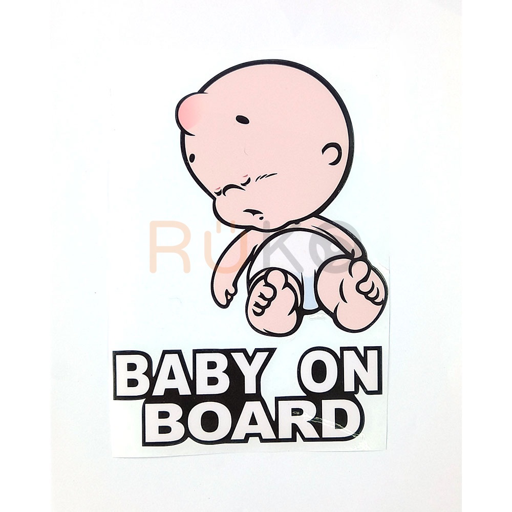 Decal trang trí ô tô Baby on Board hình Em bé đang ngủ
