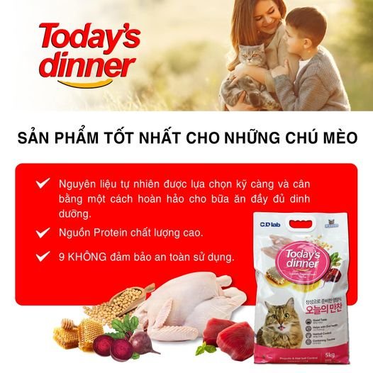 Hạt Today's Dinner Combo 5kg thức ăn khô cho mèo
