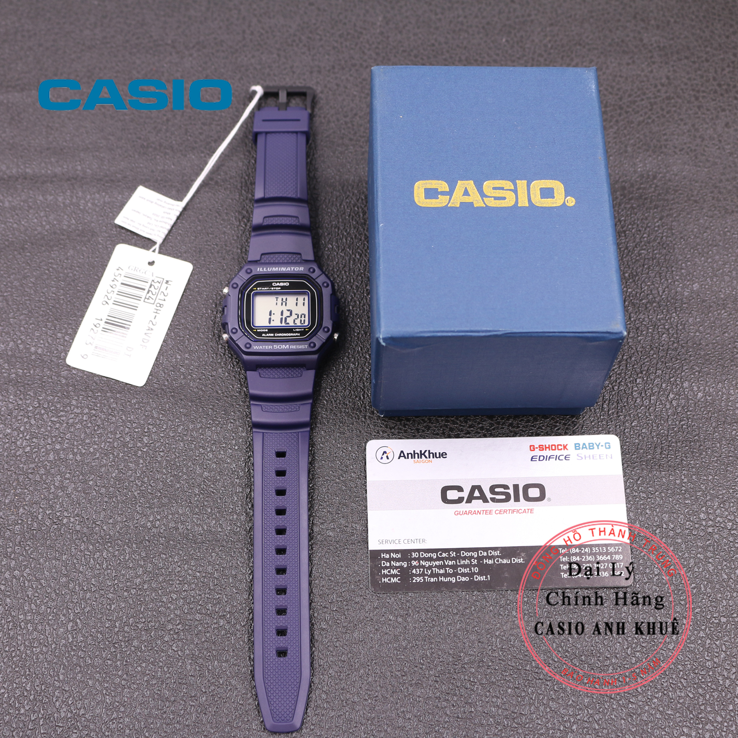 Casio W-218H-2Avdf Men's Electronic Watch with Plastic Strap