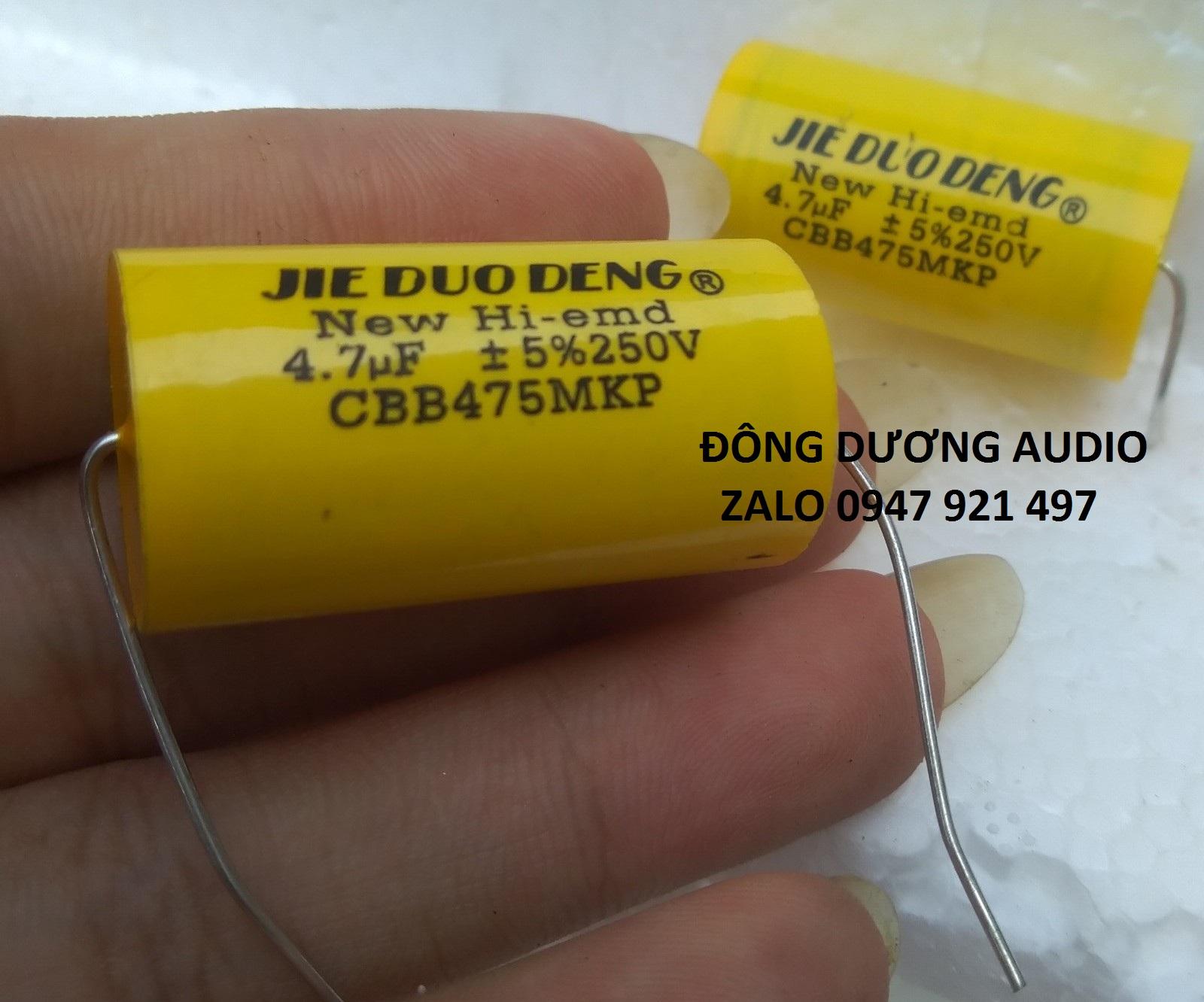2 CON TỤ PHÂN TẦN LOA TREBLE 4.7MF 250V VÀNG TRÒN