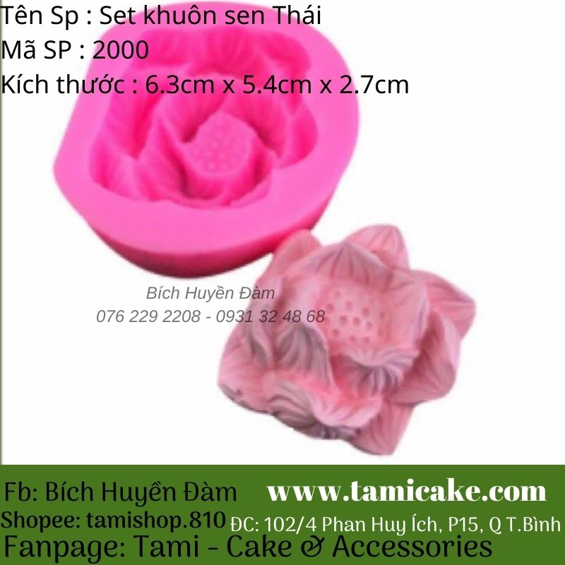 [HCM]Set 4 khuôn silicon sen làm chè trôi nước