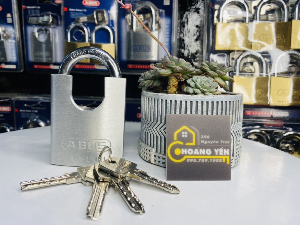 Khóa ABUS 66CSTi/60mm Series titalium, khóa treo chống cắt bằng kìm cộng lực, 4 chìa vi tính