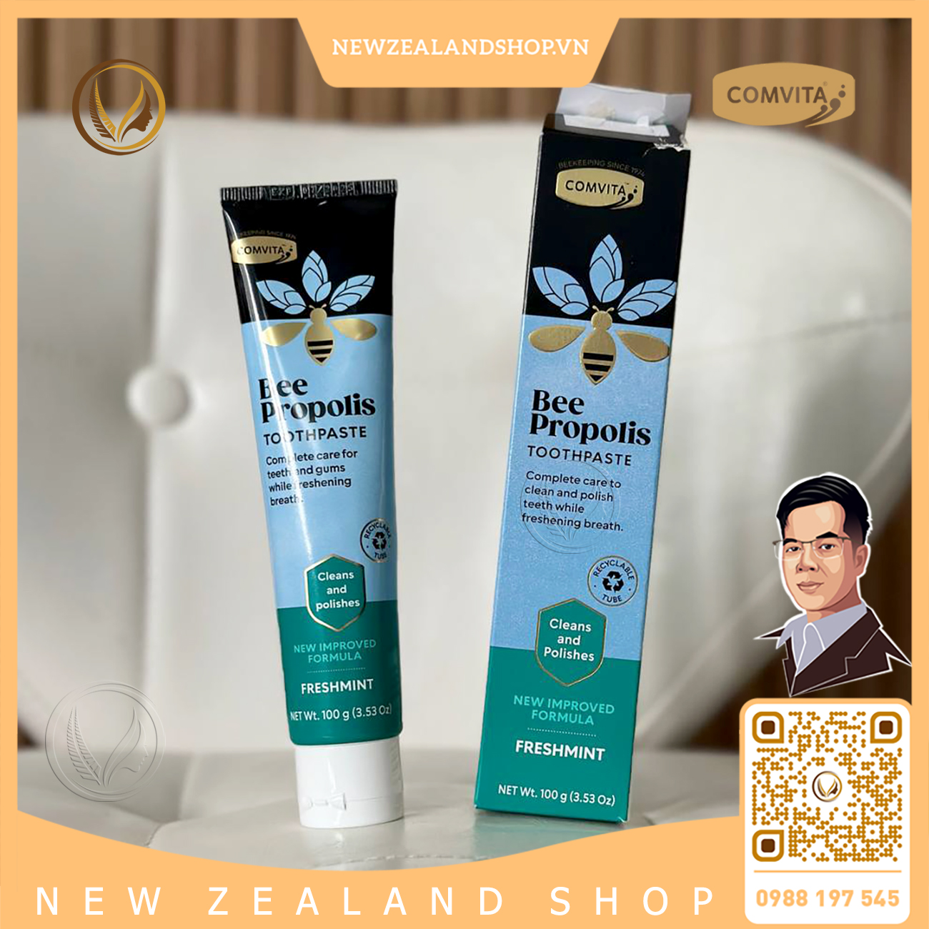 Kem đánh răng keo ong Comvita Bee Propolis Toothpaste 100g