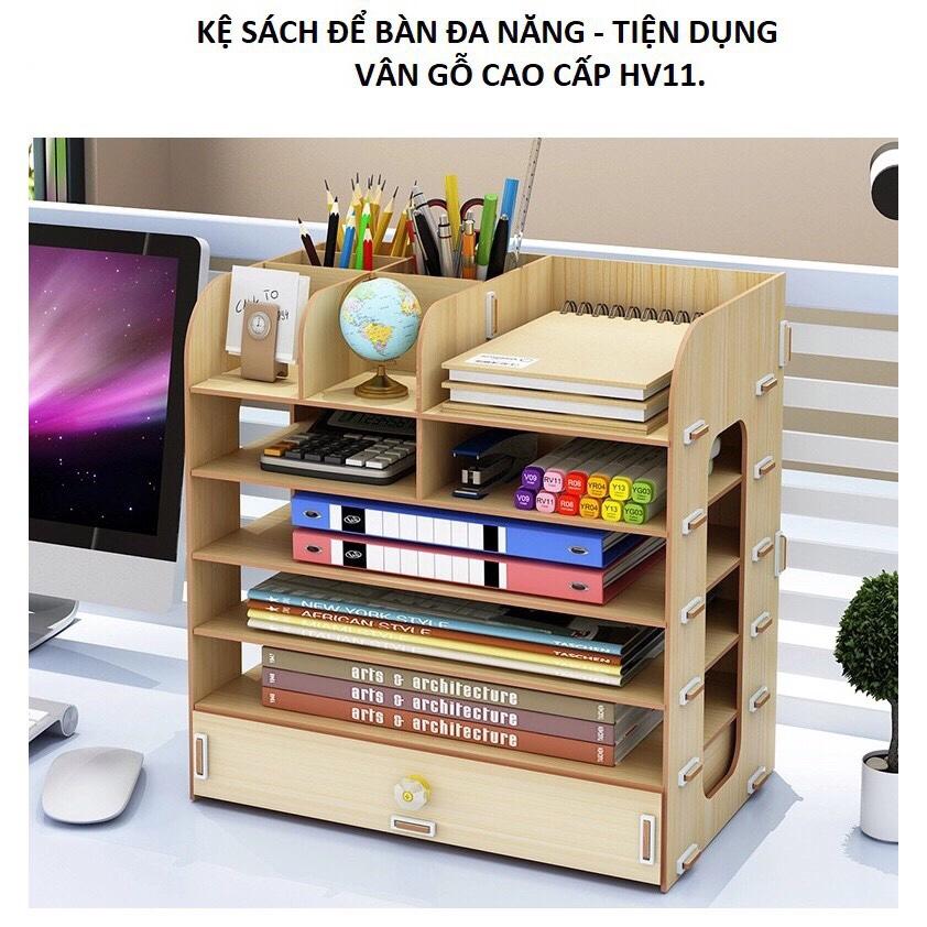[HCM]Kệ Tài Liệu Bàn Làm Việc Cao Cấp HV11 Kệ Sách Tiện Lợi Tặng giá đỡ điện thoại hình thỏ cùng loại.