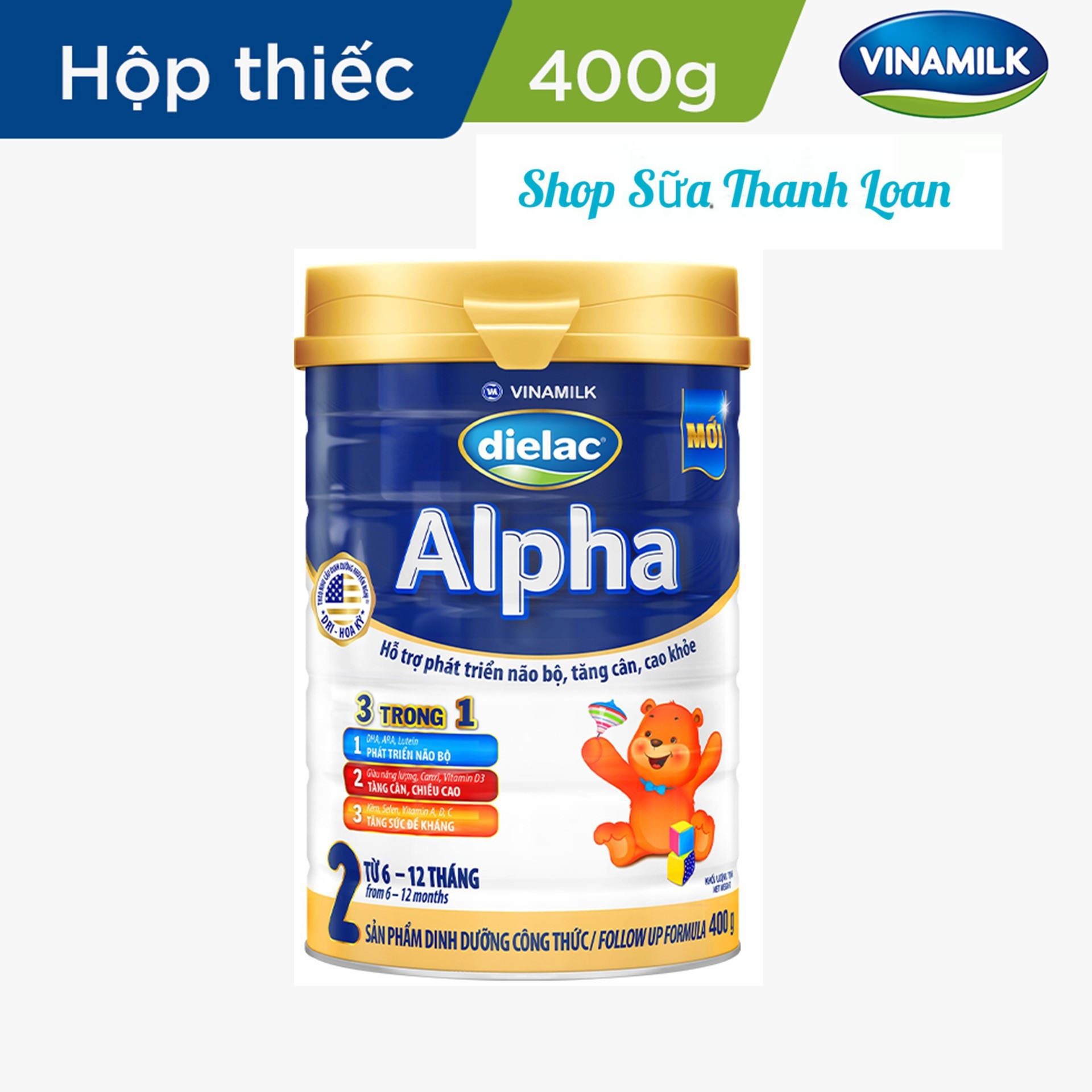 Vinamilk Dielac Alpha 2 Powder Milk 400g (for Children from 6 - 12 Months Old)