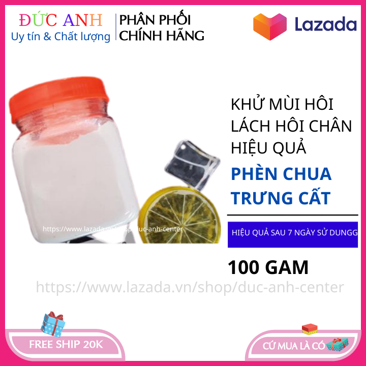BỘT PHEN CHUA TRƯNG CẤT CHỮA HÔI NÁCH HÔI CHÂN DỨT ĐIỂM [ LỌ 100MG] DÙNG 2-3 THÁNG - chữa hôi lách