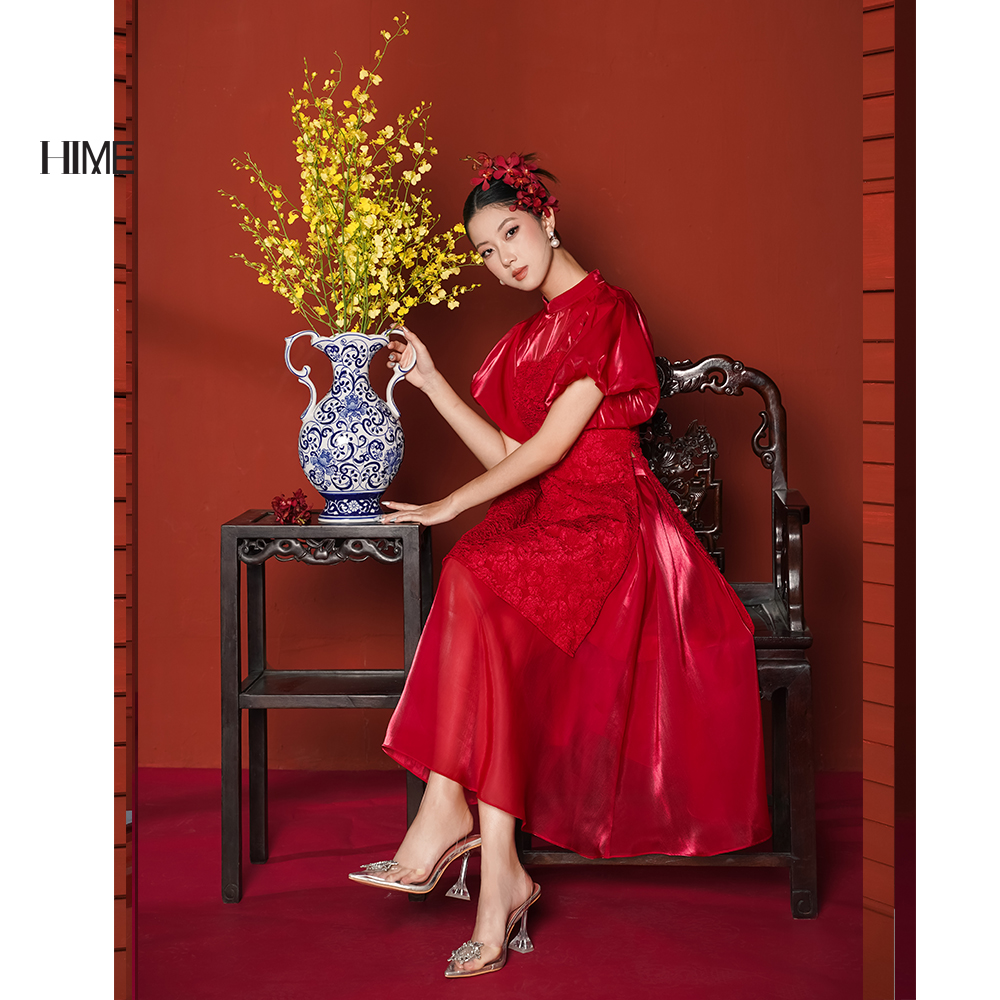 Áo dài cách tân tay bồng HIME H197