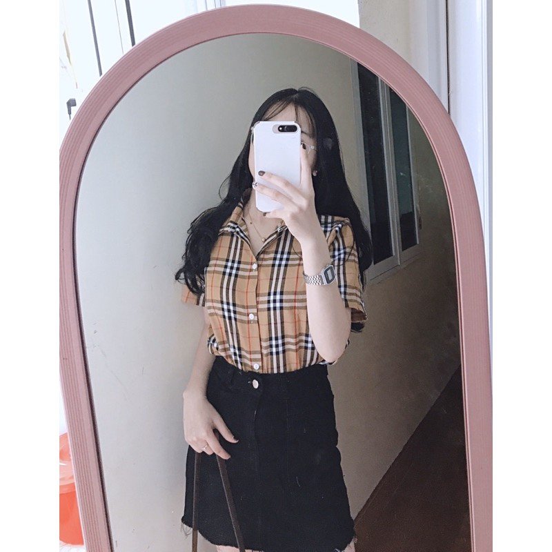 Áo sơ mi Kẻ cộc tay BBR TRẺ TRUNG