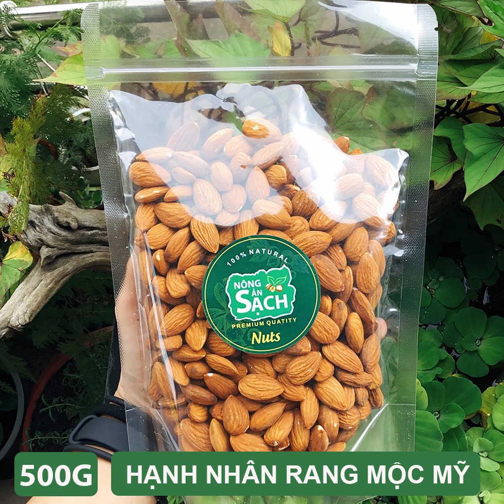 Hạnh Nhân Rang Mộc Nhập Khẩu mỹ 100% 500g
