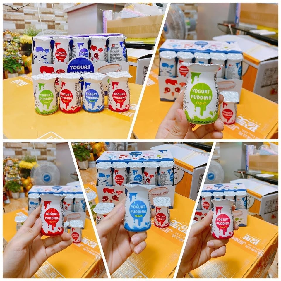 [ Sẵn hàng ] Combo 20 HỘP THẠCH SỮA CHUA PUDDING/ thạch sữa chua hoa quả thơm ngon ăn đã nghiền