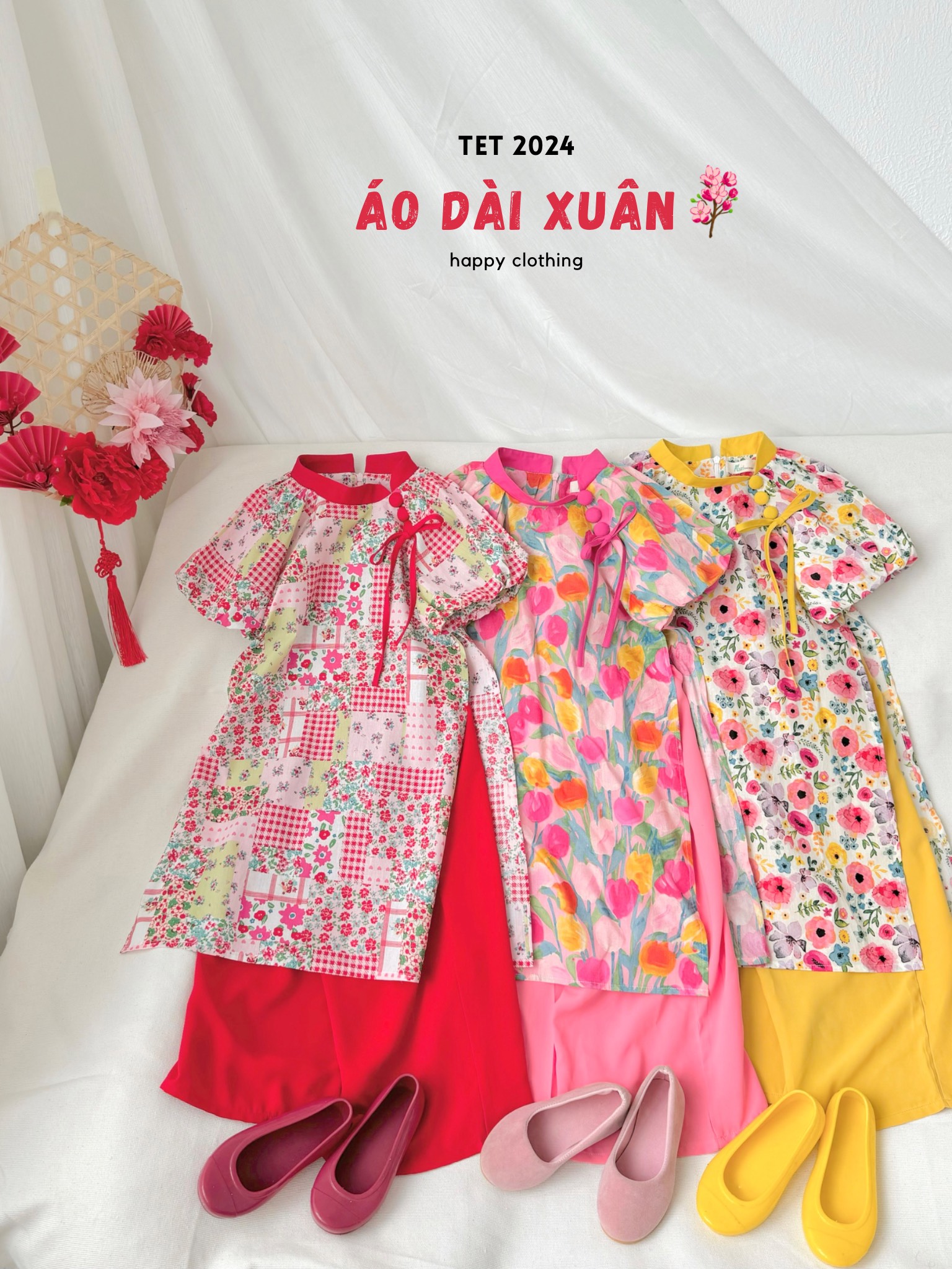 [NEW ARRIVAL] ÁO DÀI BỘ NƠ CỔ BÉ GÁI