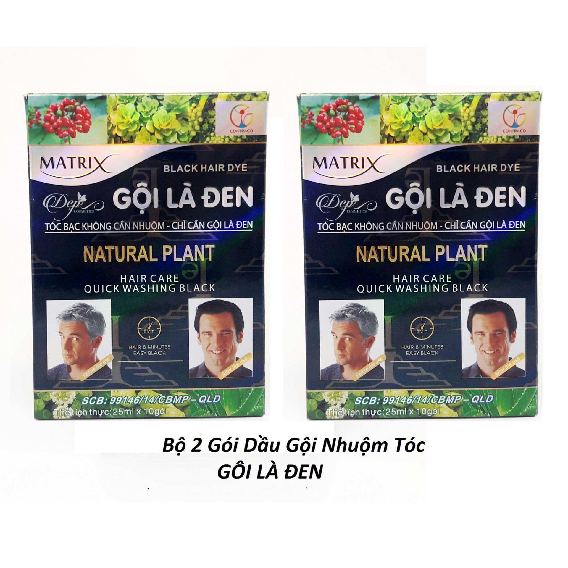 Dầu gội nhuộm tóc - gội là đen matrix 25g