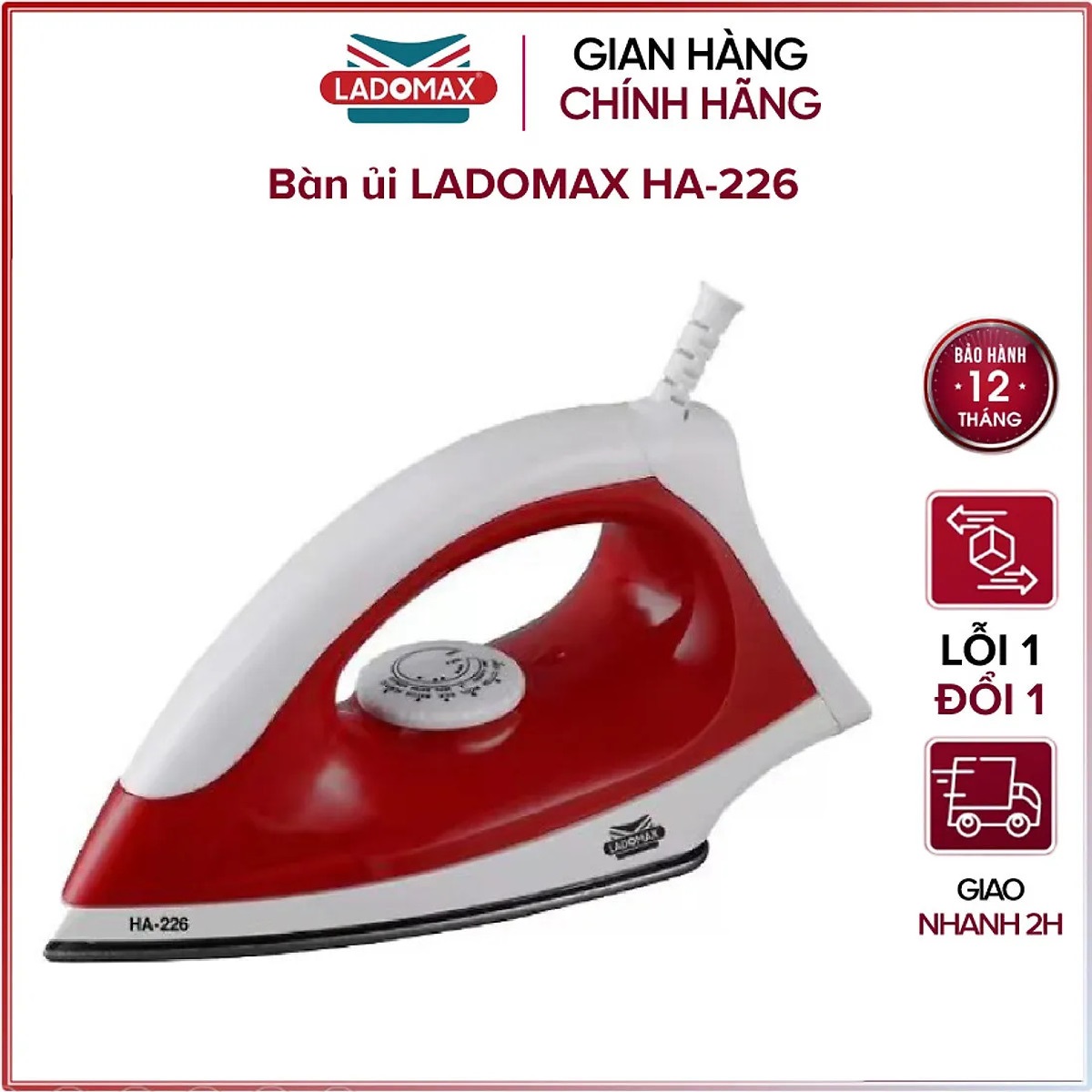 Bàn là BlueStone DIB-3725 với công suất ủi lên đến 1200W
