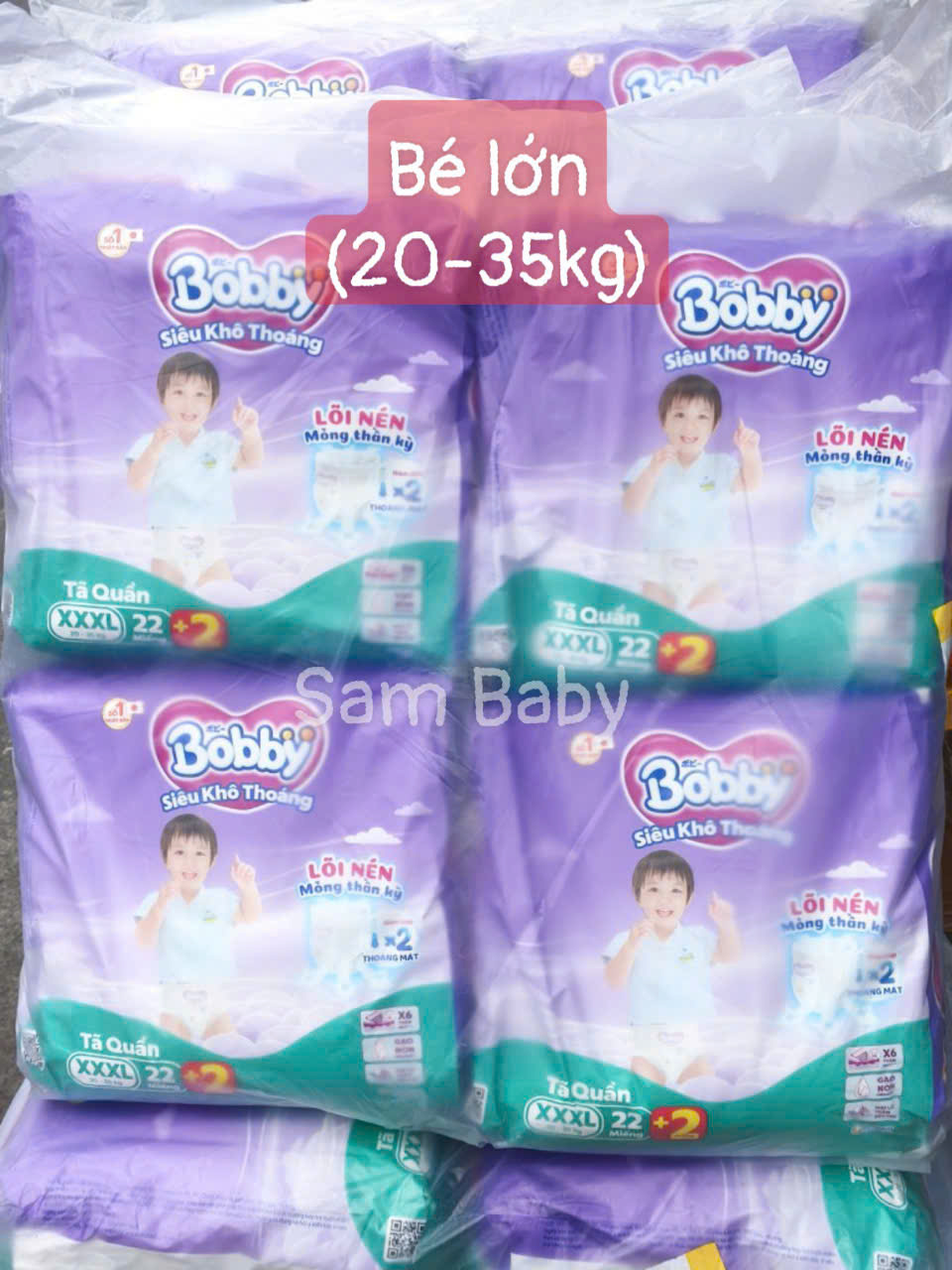 Tã Quần Bobby XXXL22+4miếng (20-35kg)