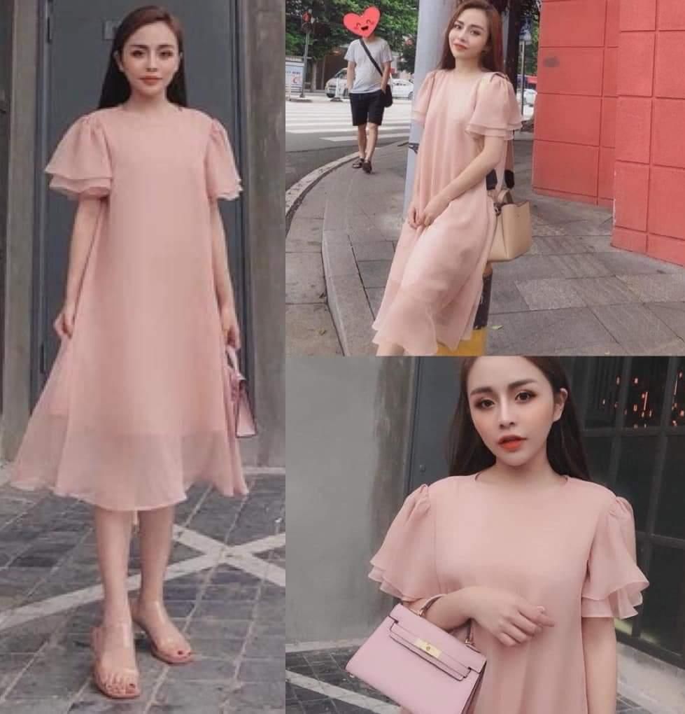 Váy Voan Bầu Thời Trang - Kèm Ảnh Thật - Chất Cực đẹp
