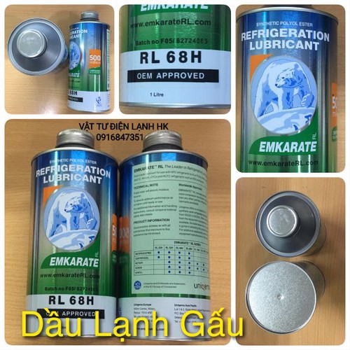 Dầu gấu - nhớt lạnh Emkarate RL 68H cho block lạnh điều hoà ô tô - dầu gấu RL68H