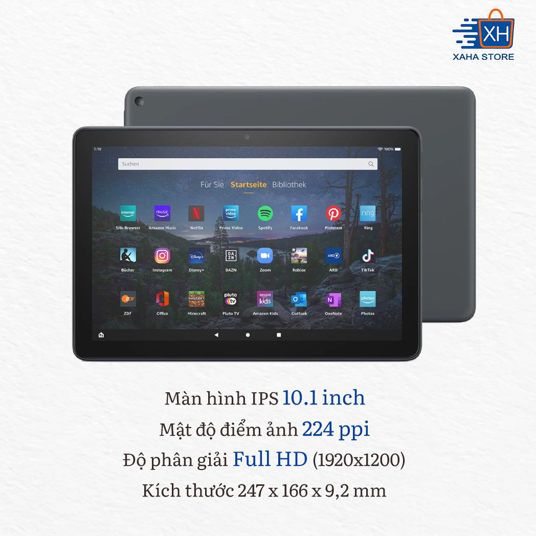 [Hoàn Tiền MAX] Máy tính bảng Fire HD 10 Plus RAM 4GB 2021 màu Slate