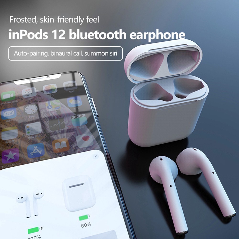 3CER Tai Nghe Bluetooth Không Dây Inpods 12 TWS I12 Nút Cảm ứng âm Thanh HIFI Có Mic đàm Thoại Earphone Bluetooth