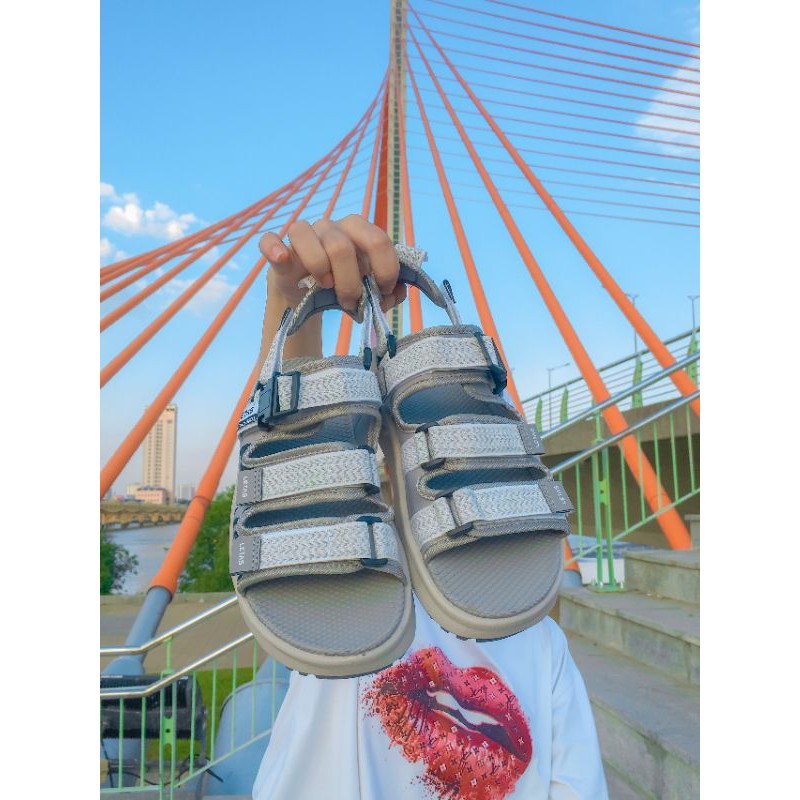 Sandal Nữ, Nam Phản Quang Letas D714 Trắng Ghi
