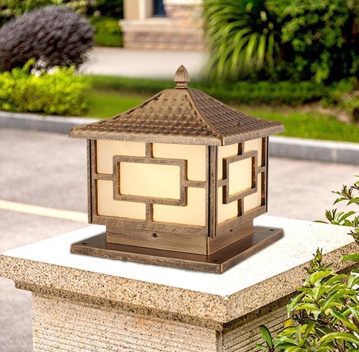 Đèn trụ cổng AKARED trang trí sân vườn độc đáo - kèm bóng Led chuyên dụng