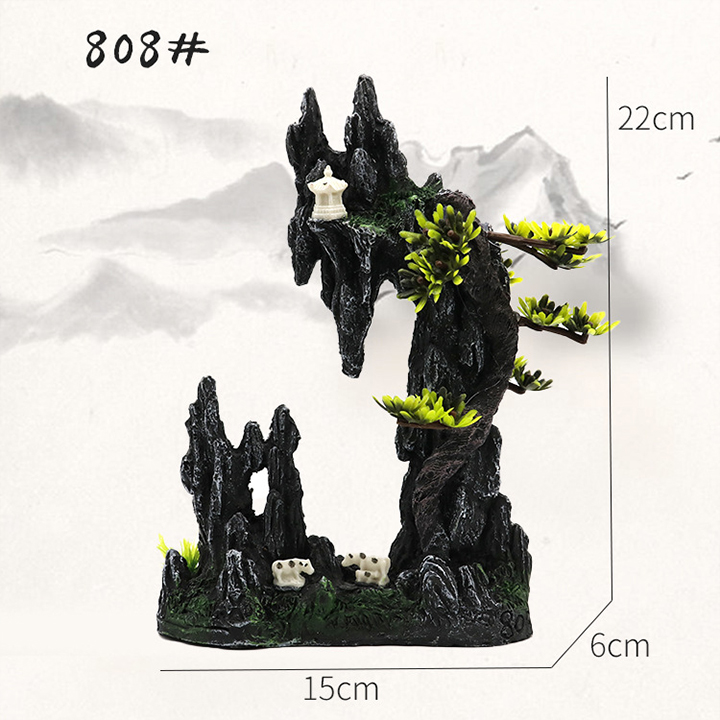 Tiểu cảnh đá trang trí bể cá mini chất liệu resin - mô hình trang trí bể cá nhiều mẫu lựa chọn có ảnh kích thước thực tế