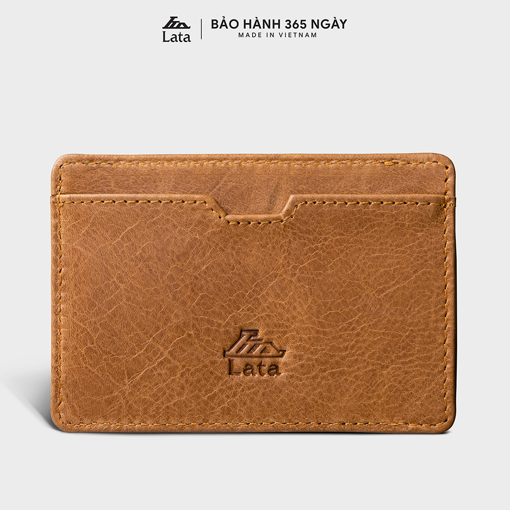 Ví nam da bò Lata ( Thời trang nam đựng namecard - Ví da thật LVN76 )