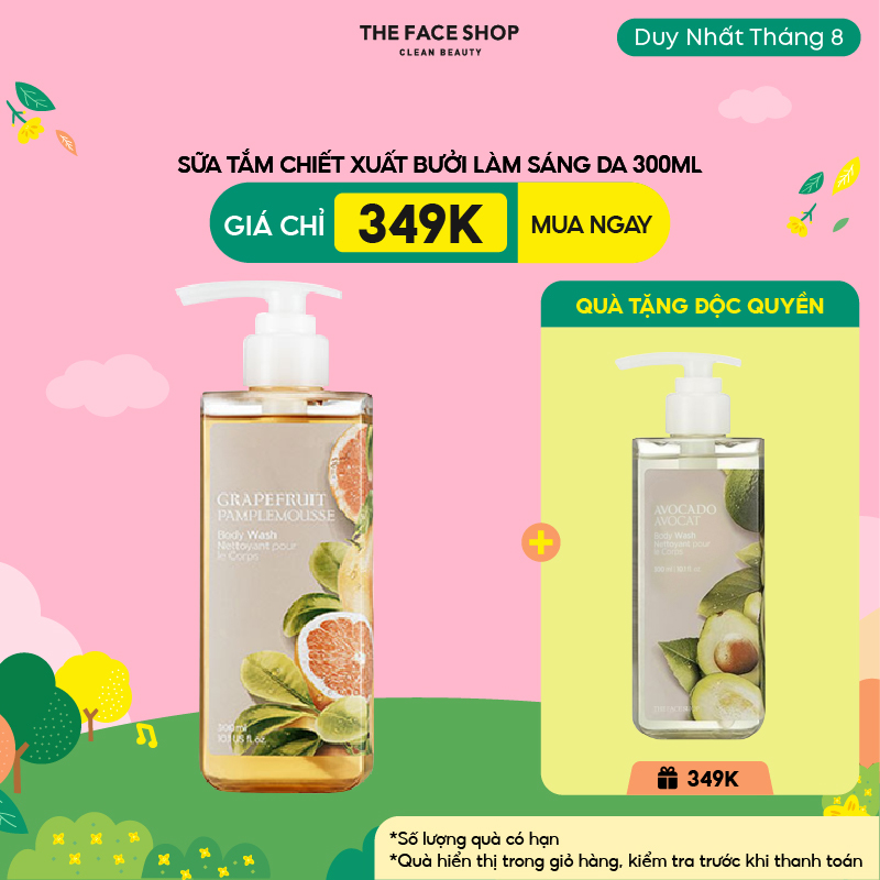 Gel Tắm Làm Sáng Da TheFaceShop Grapefruit Body Wash 300Ml