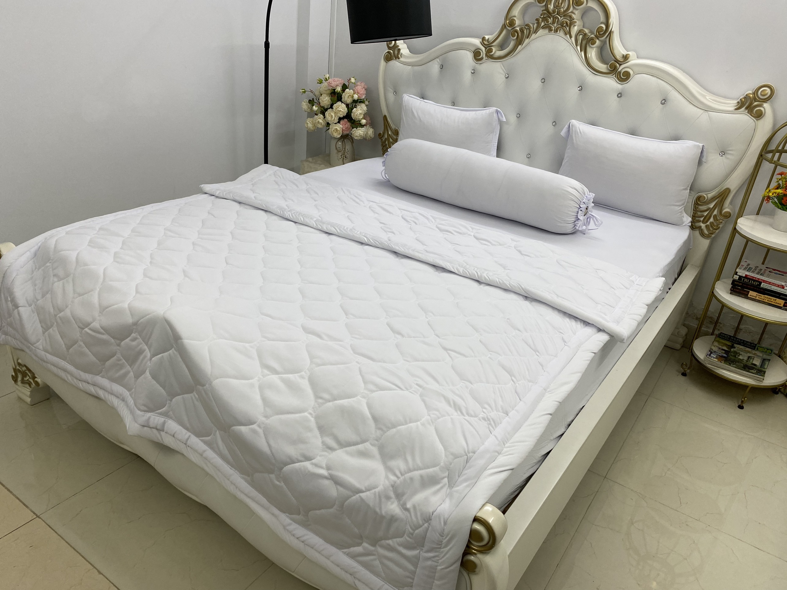 [HCM]Bộ drap thun Hàn Quốc loại 1 có mền 5 món ( 1 drap + 1 chăn chần bông + 3 áo gối) đủ size