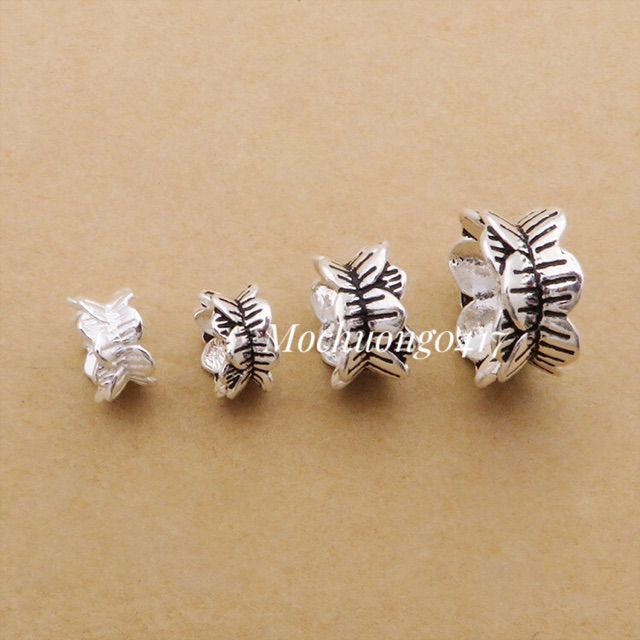[S925] Charm bạc ốp đá hoa sen - MH328
