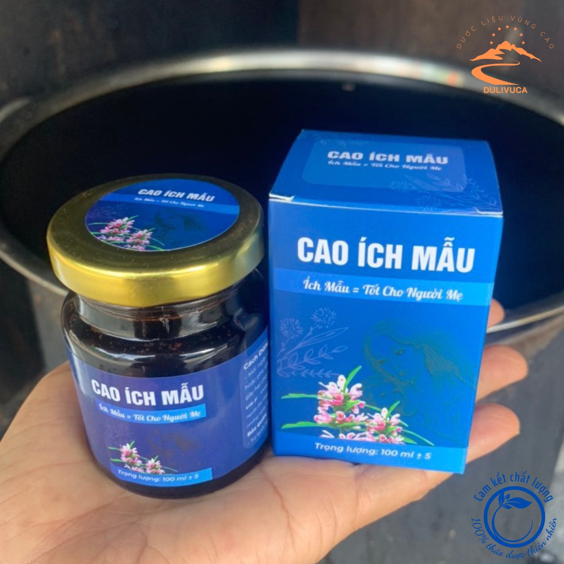 Cao ích mẫu nguyên chất nấu từ 100% cây ích mẫu tươi và khô, cao ích mẫu nước điều kinh tiêu thuỷ, giảm đau bụng kinh