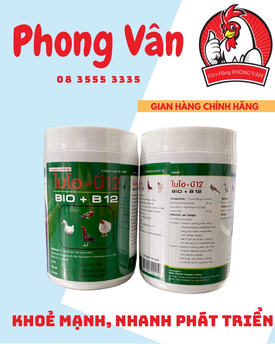 BIO + B12 ( THAILAND ) ÚM GÀ CON VÀ PHÒNG BỆNH GÀ LỚN