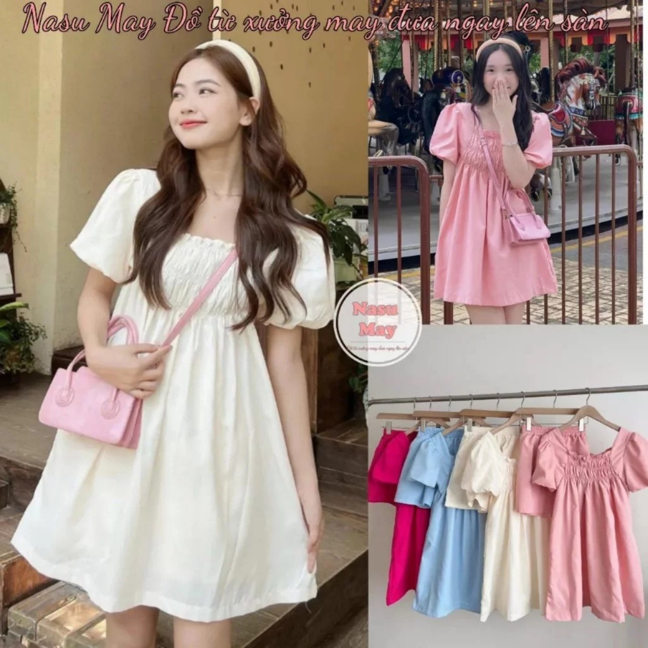 TT 85 - đầm tiểu thư tay phồng xinh xinh!!!!
