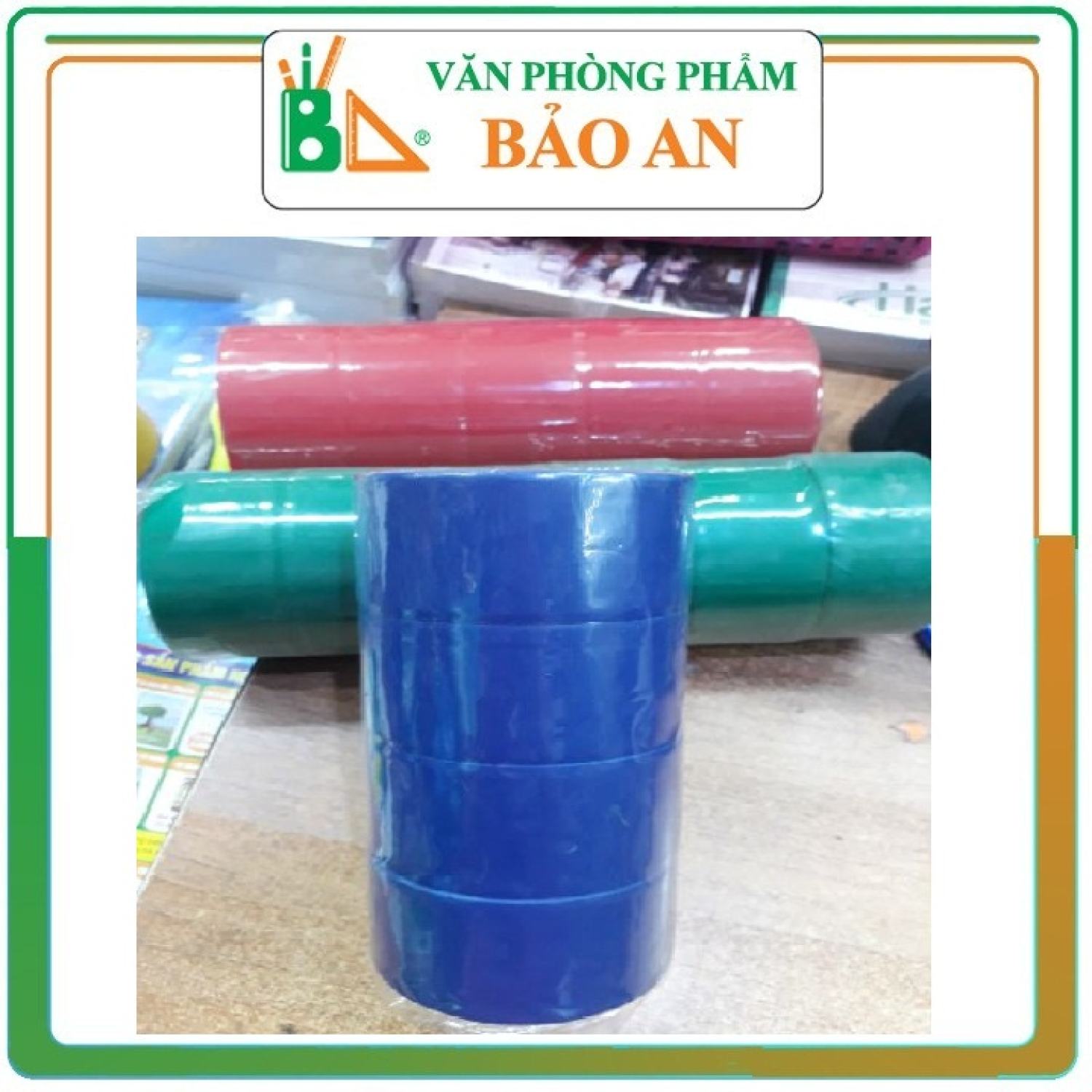 Băng dính si 5cm xanh dương dùng để dán gáy sách, tài liệu, hồ sơ.....