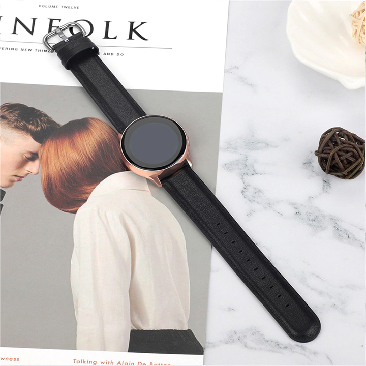 Dây da đồng hồ Galaxy Watch Active 2 chốt thông minh size 20mm