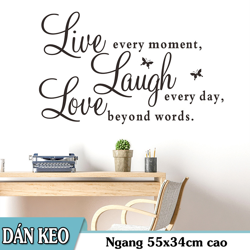Decal trang trí Chữ Tiếng Anh Live