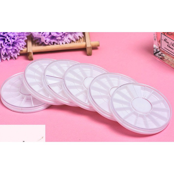Khay pocket tròn rỗng chiết màu nước 12 ô có nắp xoay