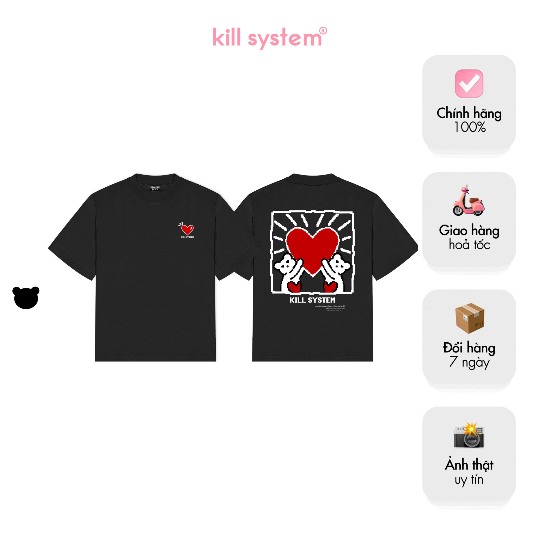 Áo thun Killsystem oversize Sarang Tee hình in tay ngắn nam nữ