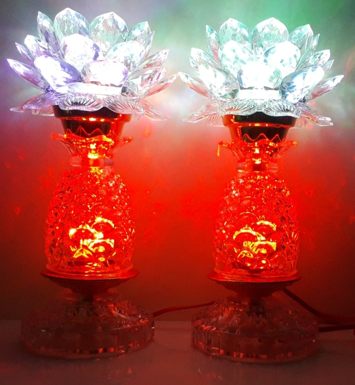Bộ 2 đèn thờ Led Sen Thơm đổi nhiều màu rât đẹp